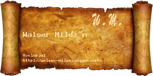 Walser Milán névjegykártya