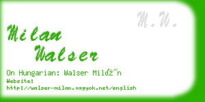 milan walser business card